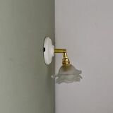 Vintage tulip wall lamp in frosted glass in the shape of a flower