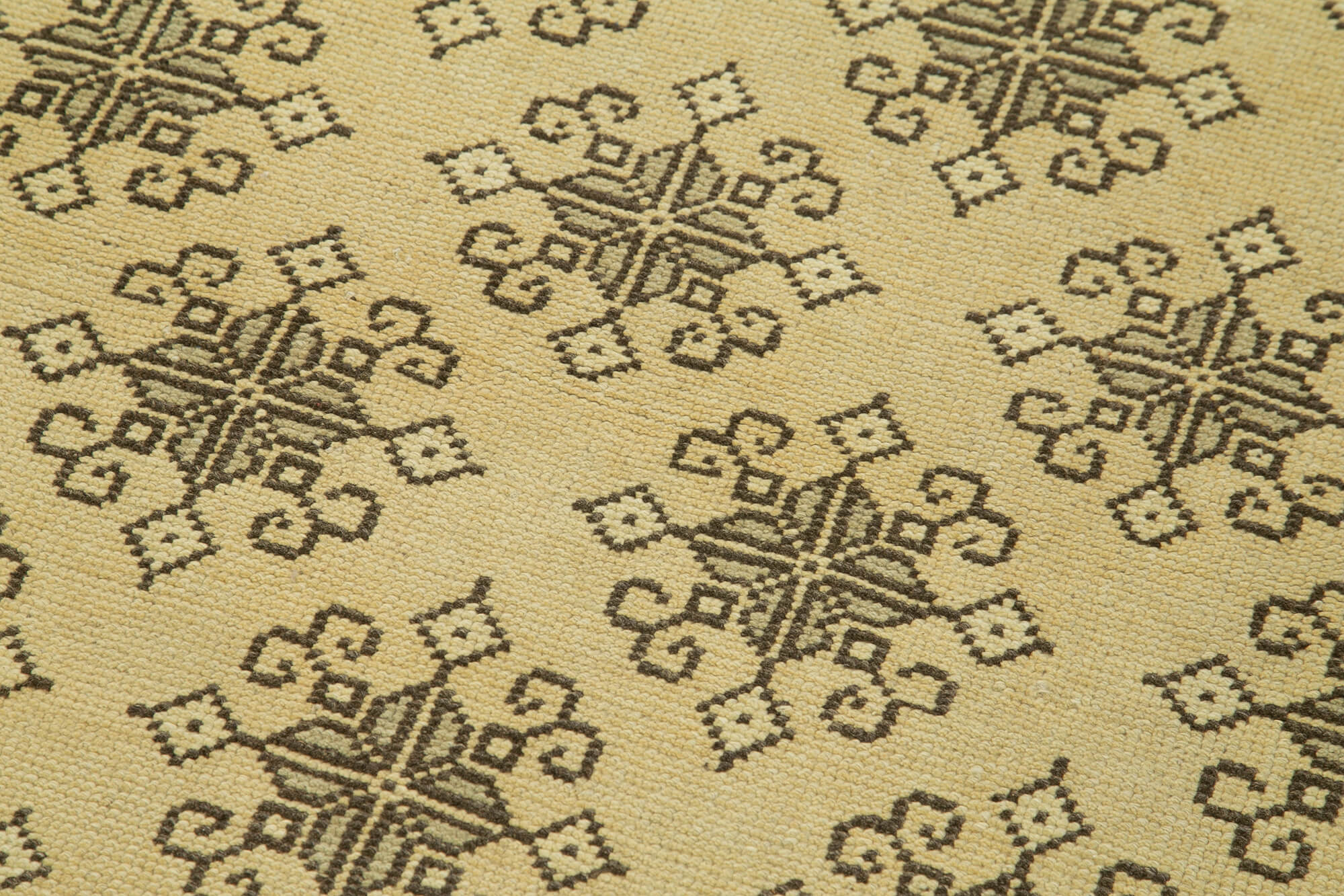 Hand-knotted wool turkish beige carpet 86 cm x 190 cm