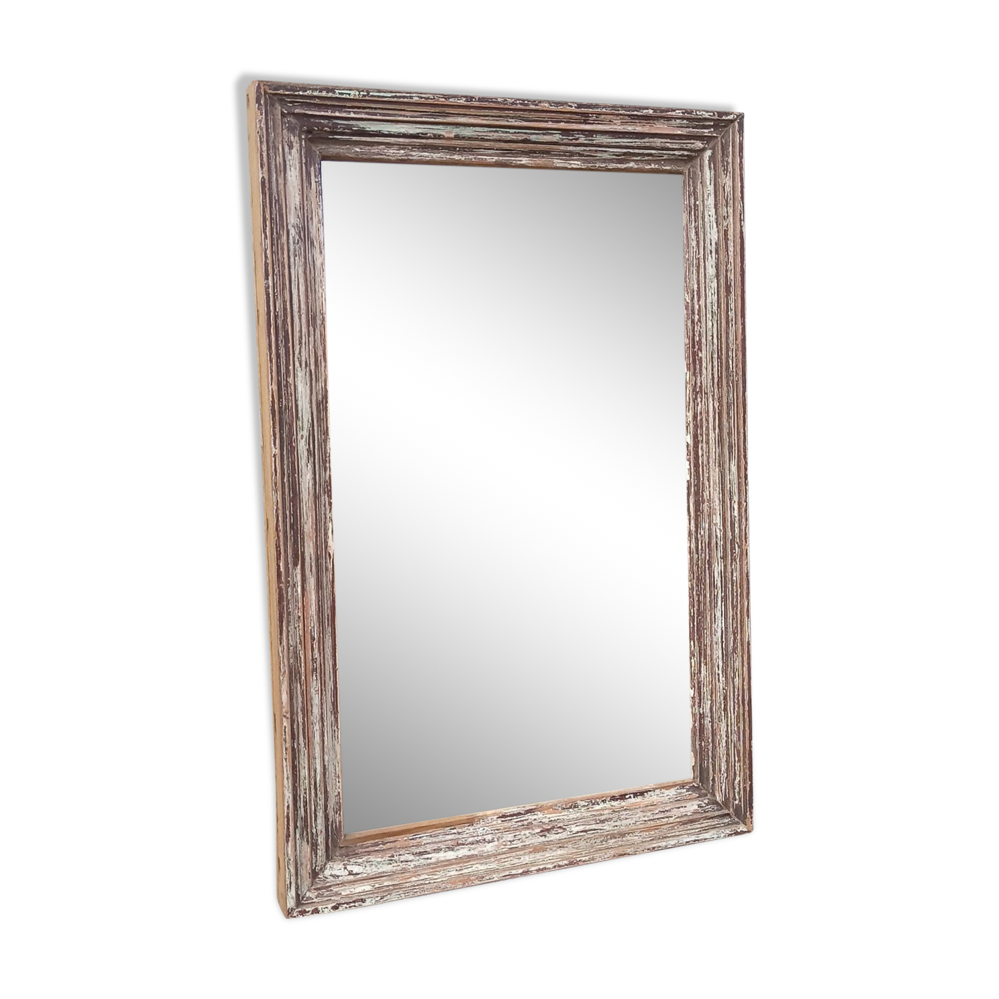 Rectangular mirror in old wood