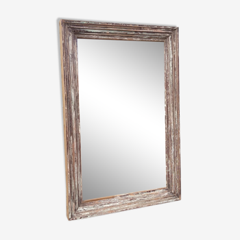 Rectangular mirror in old wood