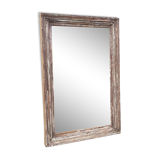 Rectangular mirror in old wood