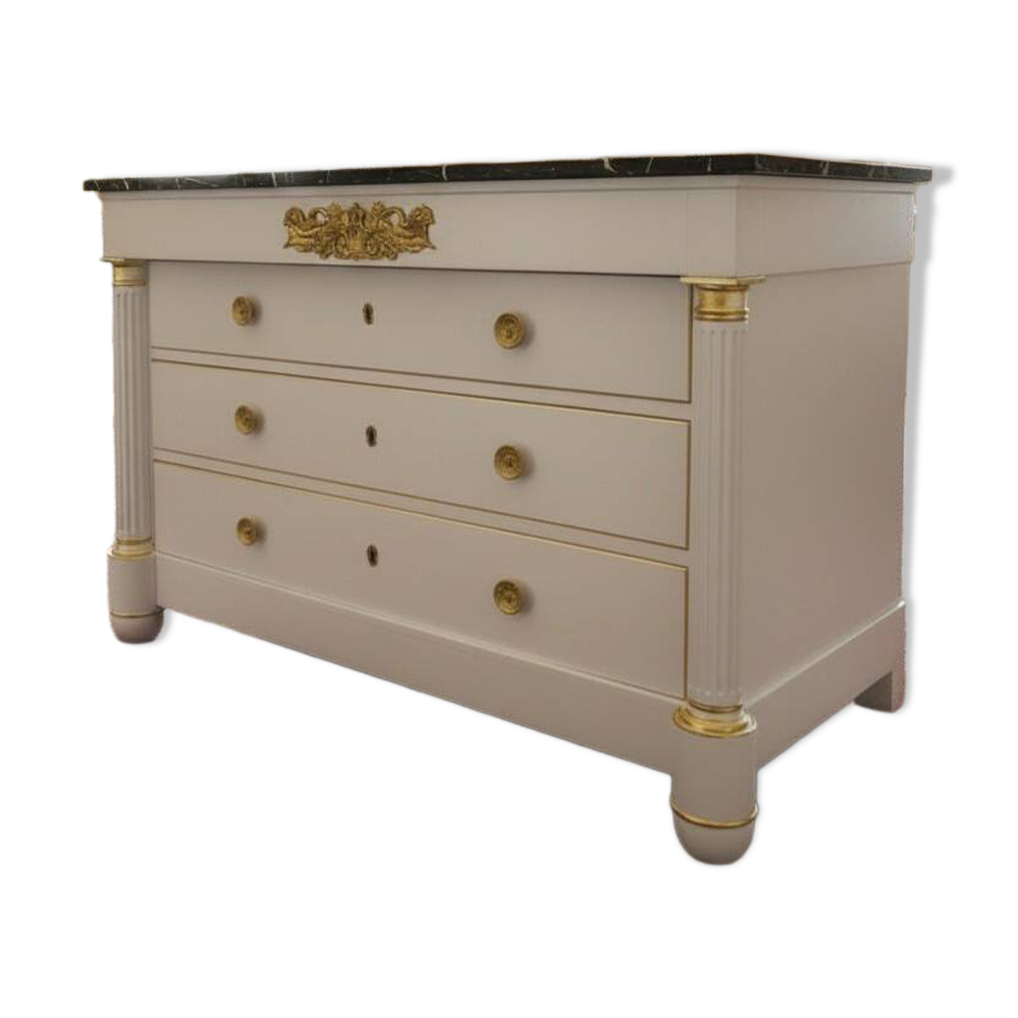 Empire style chest of drawers, painted, 19th century