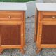 Pair of oak bedside tables, a. 1950; compass base, vintage retro design