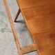 Table de salon pieds compas 50's en chêne 130x90 cm