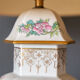Chinese porcelain lamp mid-twentieth floral decoration wood support