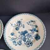 6 assiettes plates en terre de fer Gien modèle Capucines
