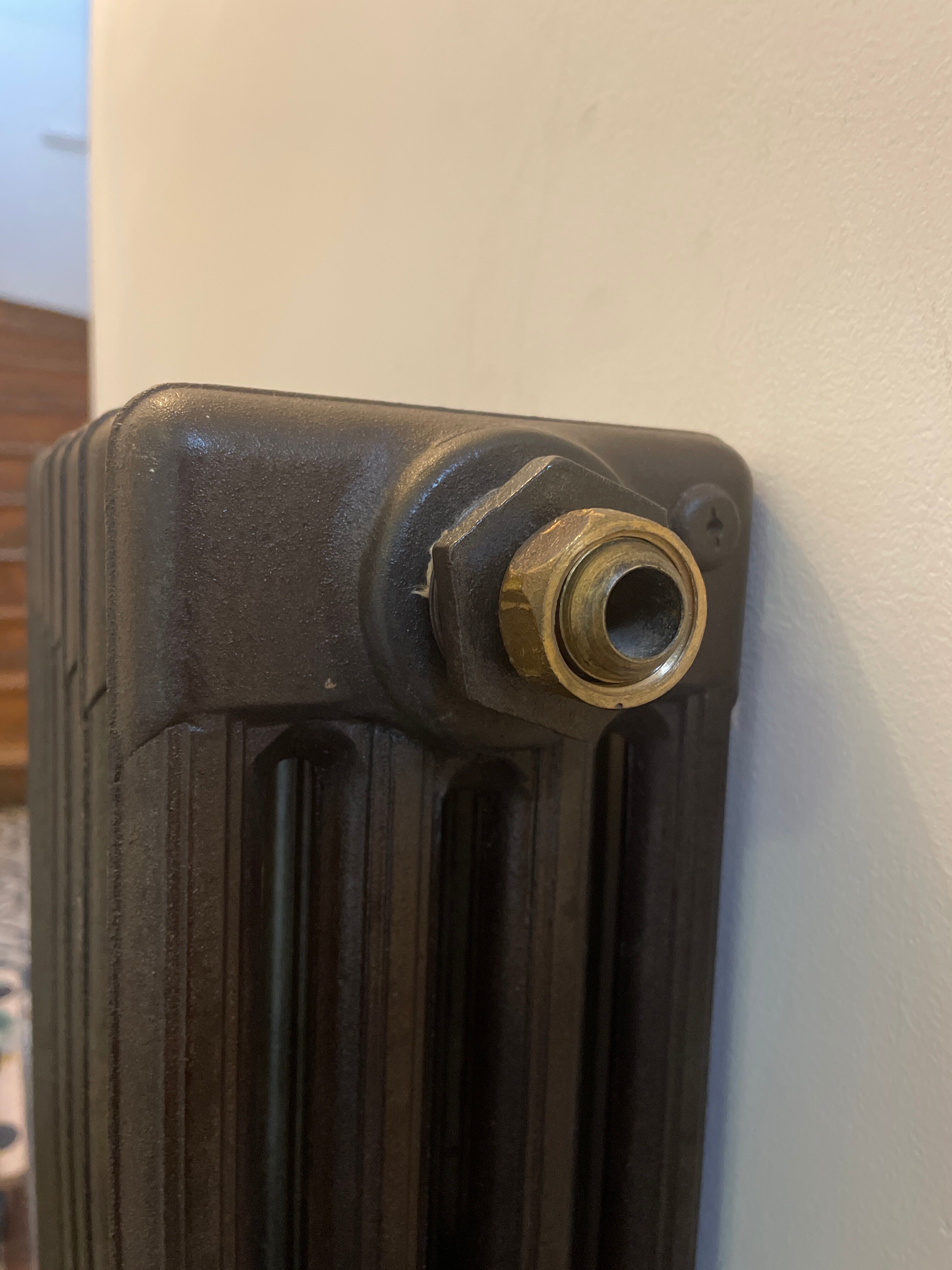 Old cast iron radiator renovated