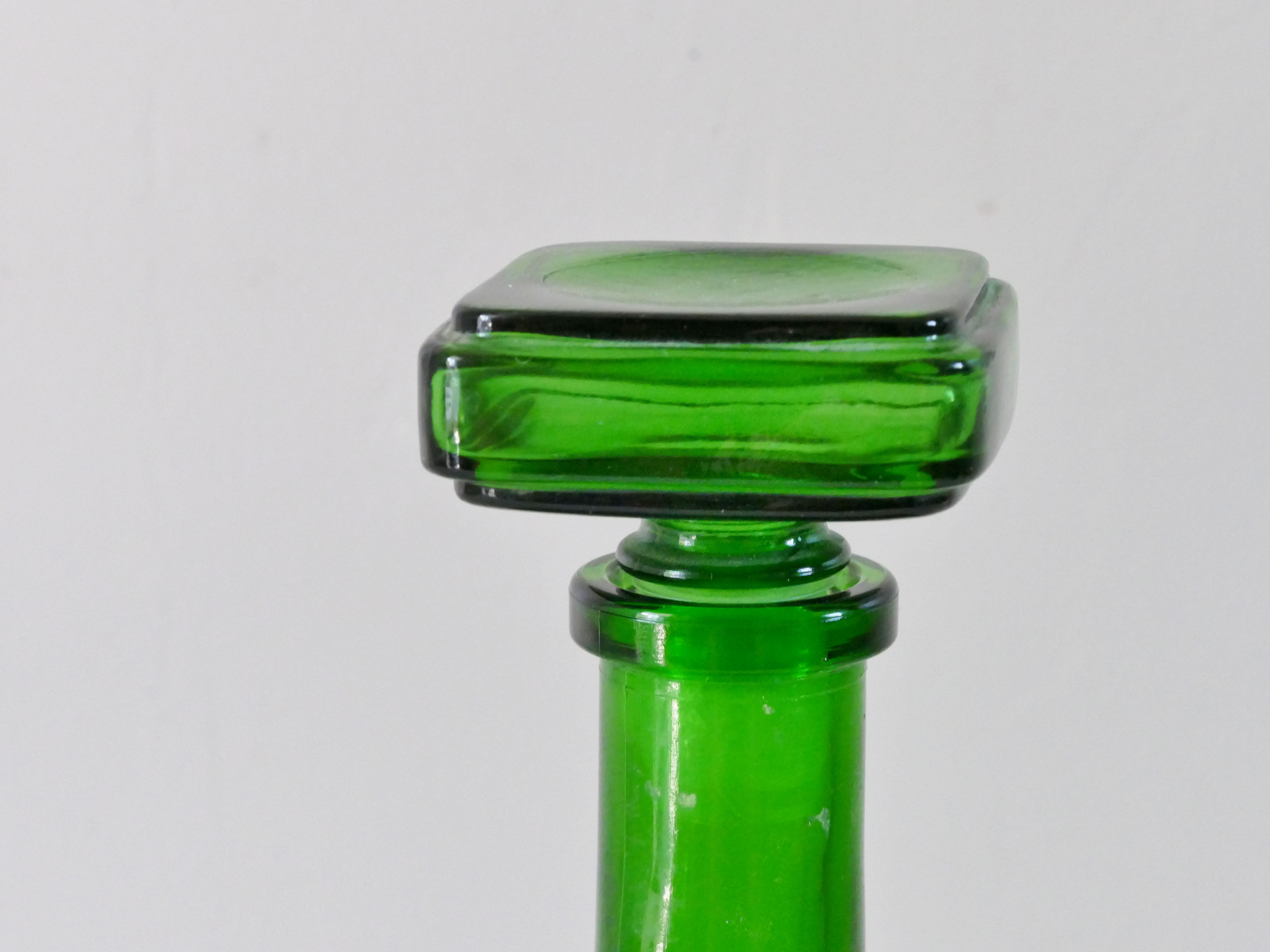 Green vintage sweet decanter