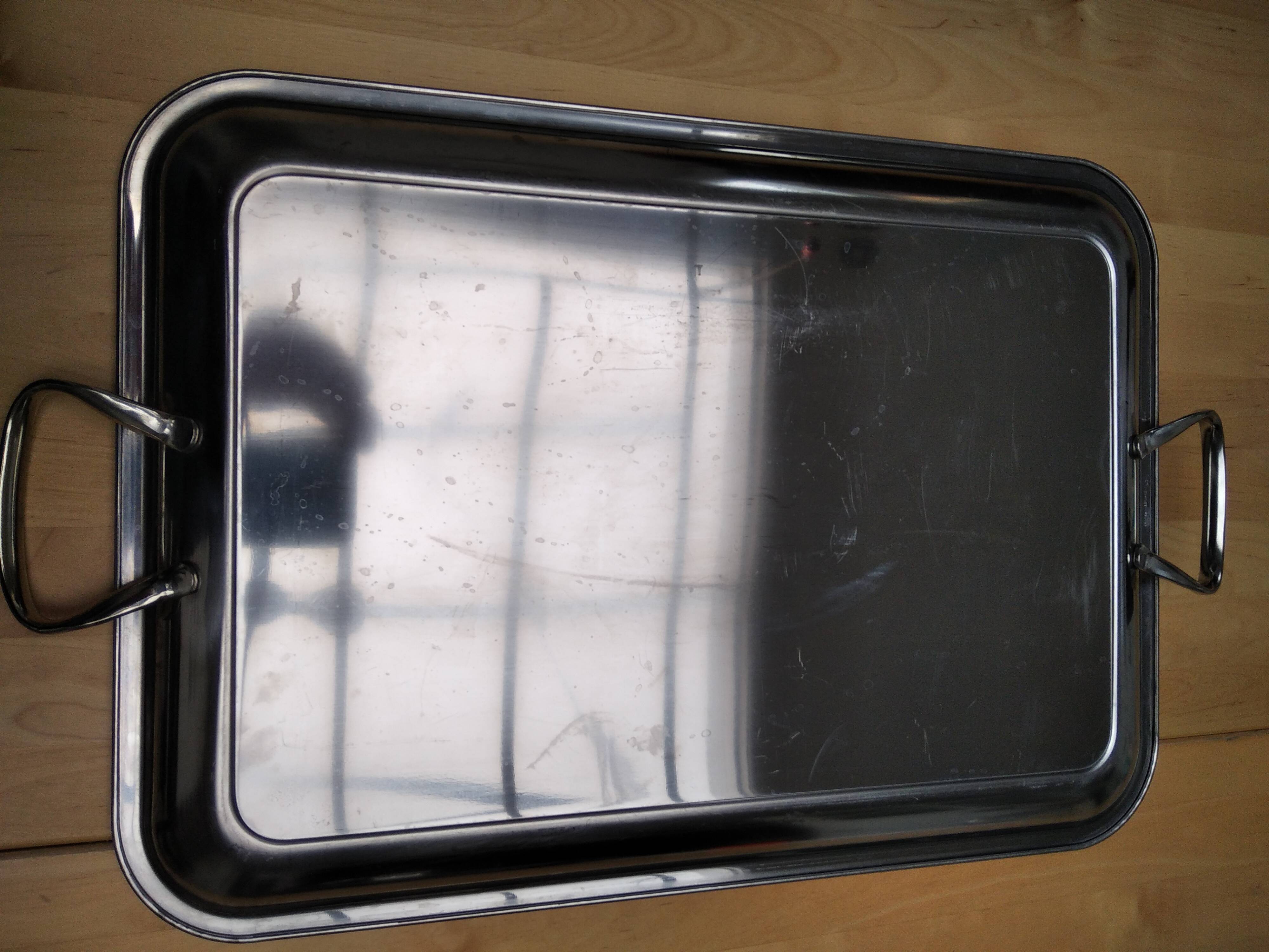 ‌Stainless steel tray with 2 handles