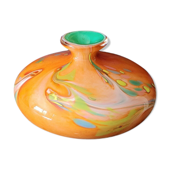 Blown glass vase signed j.m operto silice creation biot