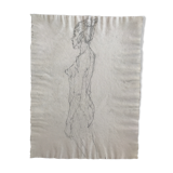 Pencil sketch on paper by robert haisley, standing contemporary figure (profile study)