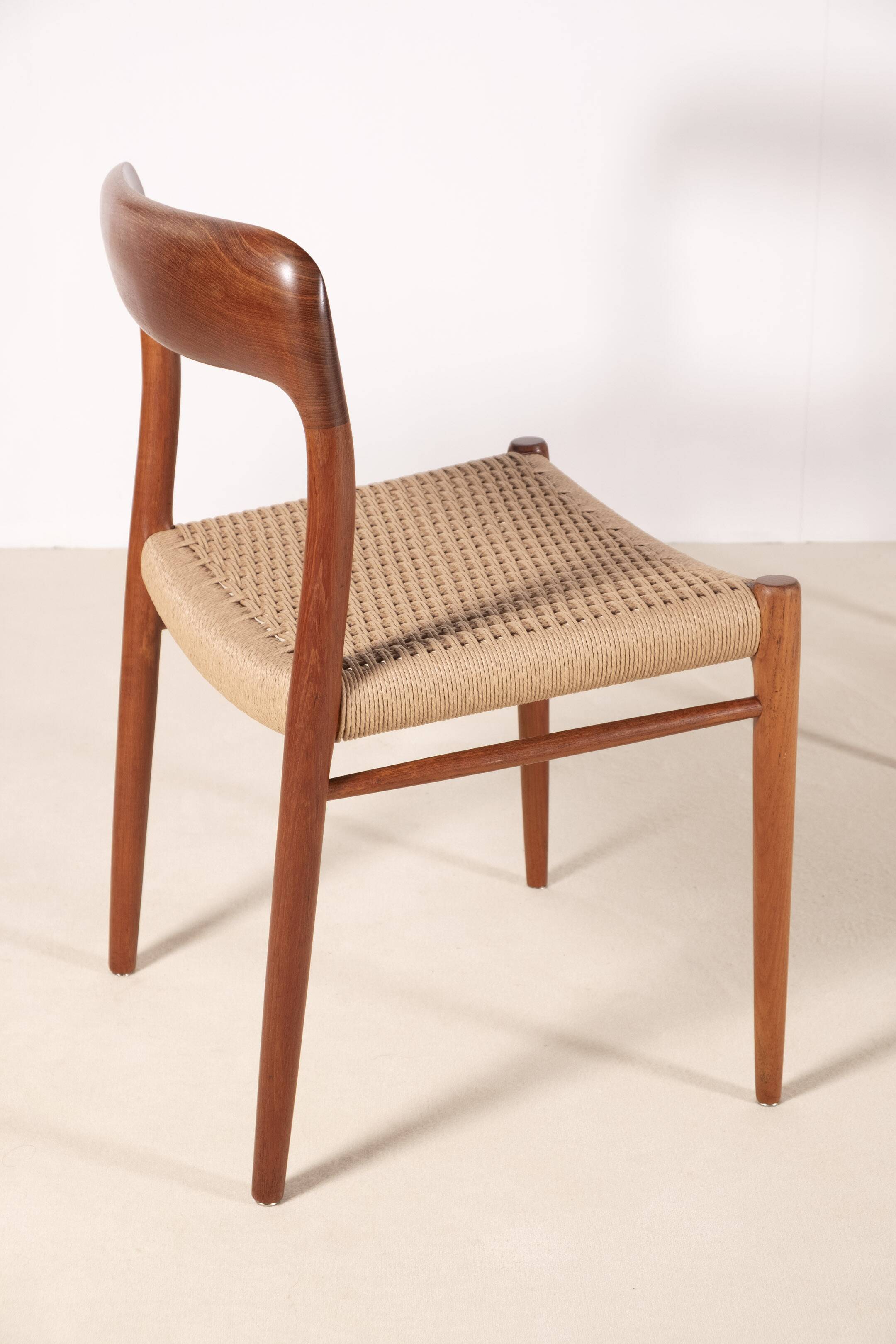 4x Niels O. Møller Dining Chair Model 75 in Teak, 1960s Denmark