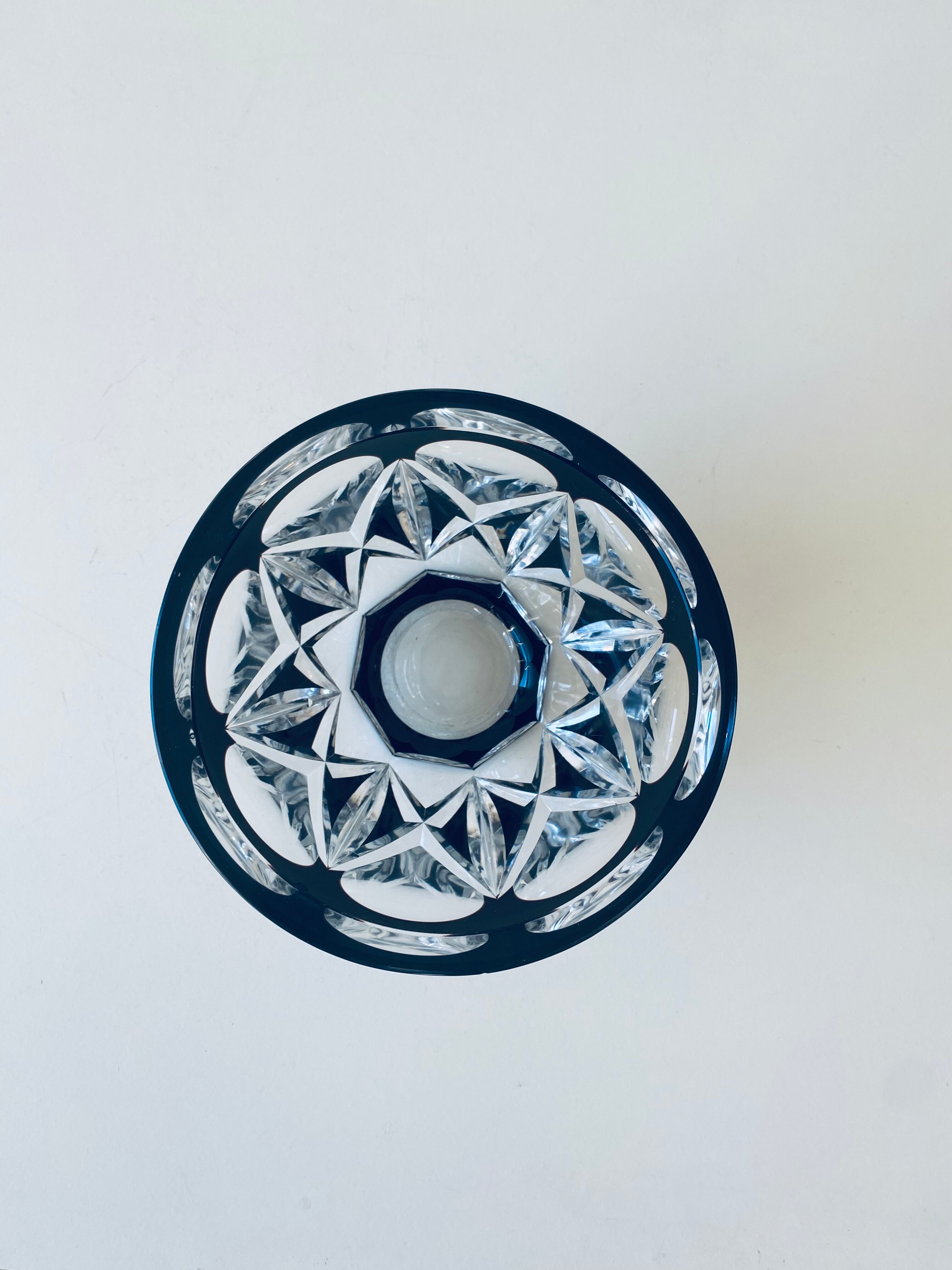 Antique carved crystal vase