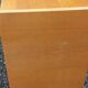 Vintage chest of drawers in light oak and rattan with tapered legs, 3 drawers from the 1950s.