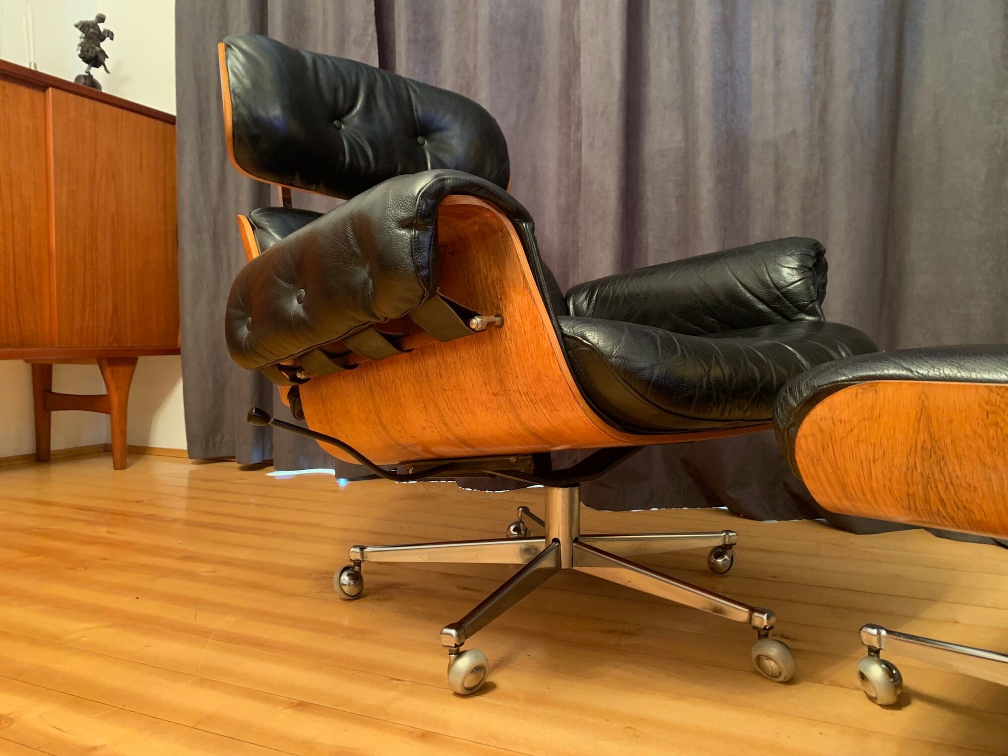 Armchair with footstool by Martin Stoll, Stoll Giroflex, Switzerland, 1960s.