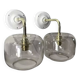 Pair of smoked glass wall sconces