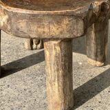 Mini low stool in upcycled old Asian teak H15 D24