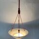 Art Deco suspended lamp in white marble-effect glass, 1940s, Germany.