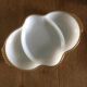 White opaline serving dish, Fire King brand Made in USA, golden edging, 50s