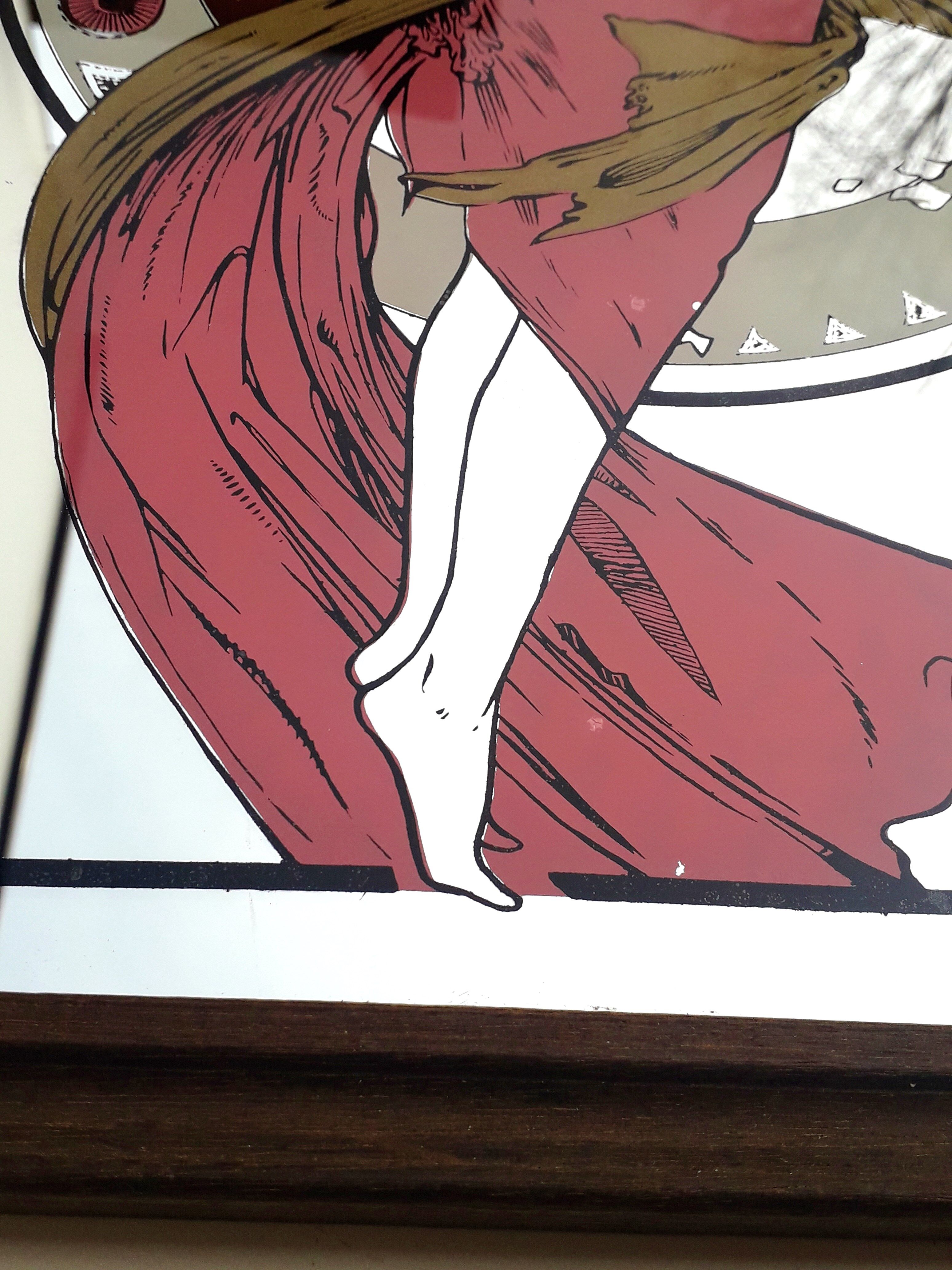 Mirror illustrated by Alphonse Mucha 1960 70 26x34cm