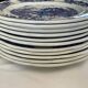 Set of 10 classic porcelain plates + 1 free – blue design