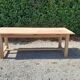 Solid oak farmhouse table in raw wood