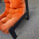 Vintage orange Scandinavian armchair from the 70s, velvet armchair