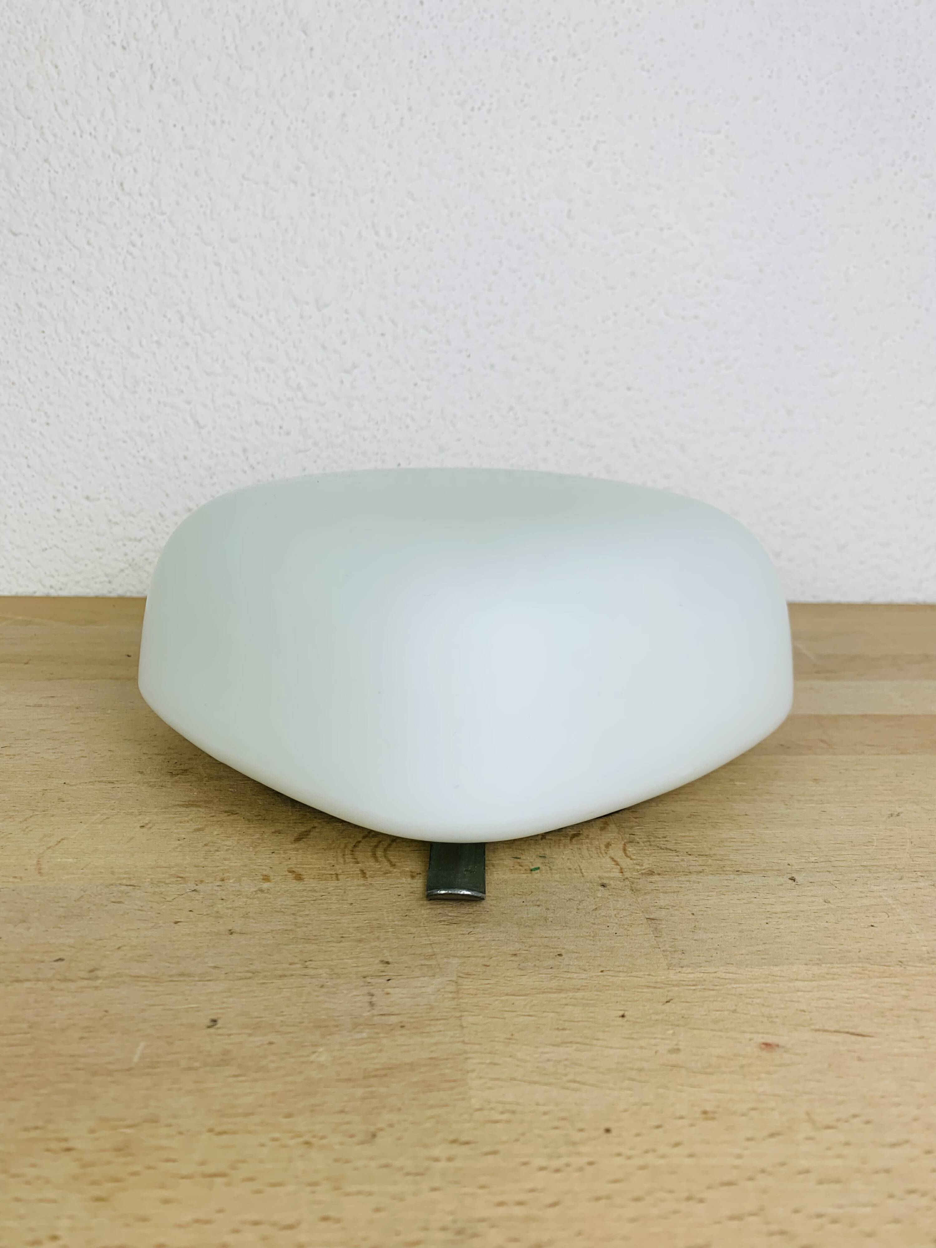 Vintage square opaline wall lamp, Italy, 1960