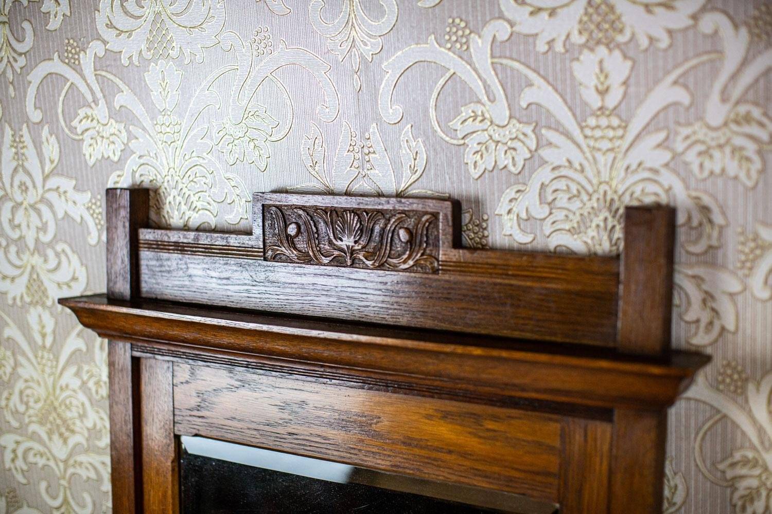 Vintage Floor Mirror in Light Brown Oak Frame, 1950s
