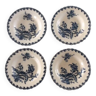 4 opaque Gien porcelain plates with thistle pattern