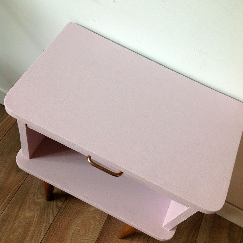 Pink vintage bedside table