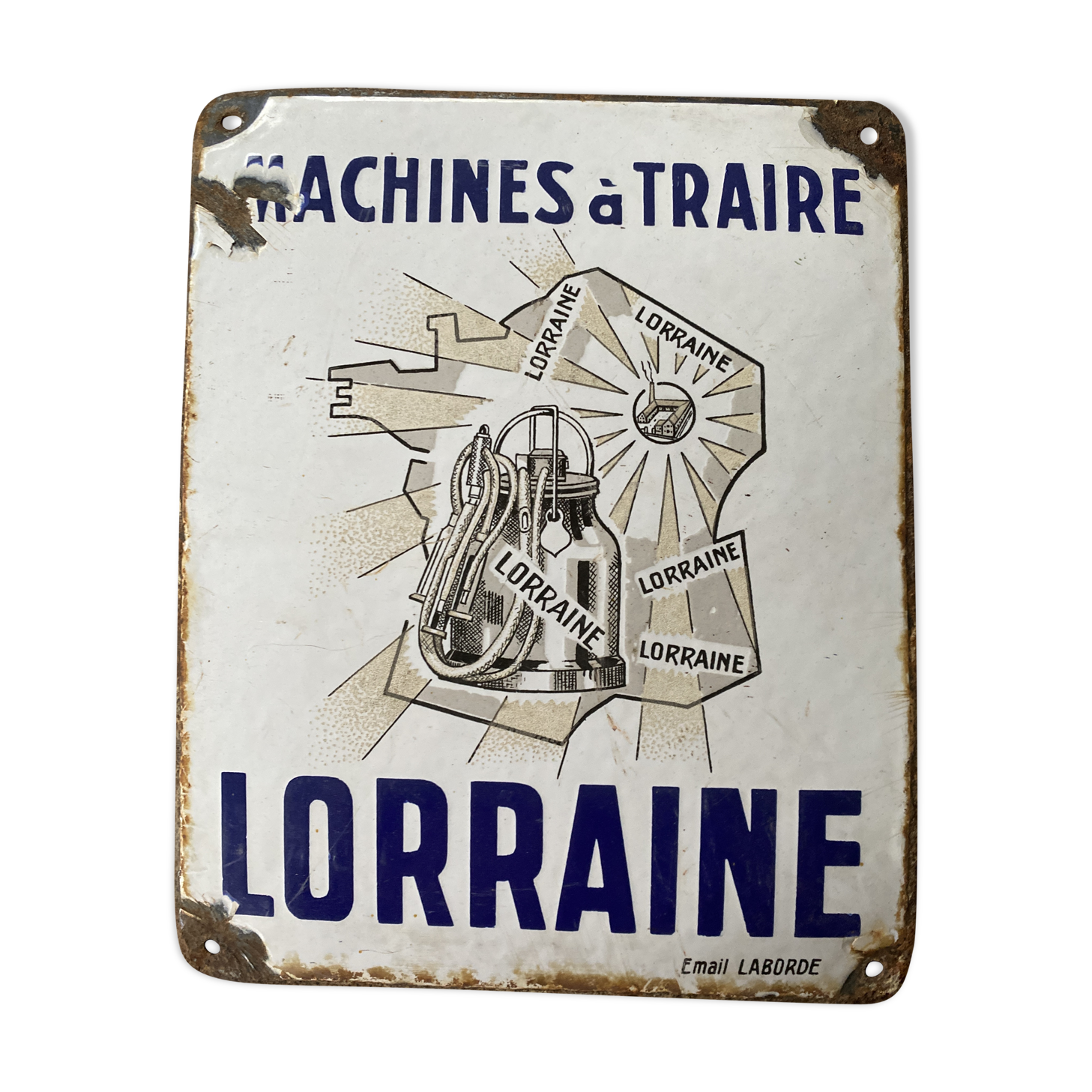 Enamelled plate "milking machines "