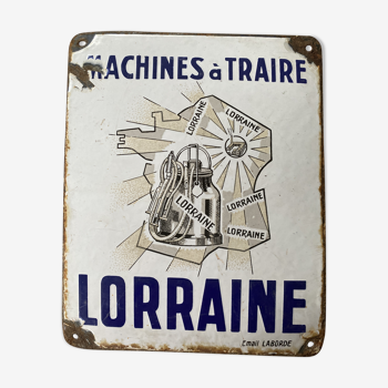 Plaque émaillée « machines à traire «
