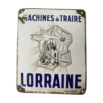 Enamelled plate "milking machines "