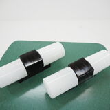 Pair of Midcentury Bakelite and Glass Wall Lamps, Czechoslovakia 1950s