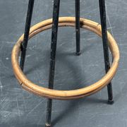 Tabourets de bar en rotin et bambou néerlandais des années 1950 par Rohé Noordwolde.