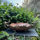 Large Art Nouveau copper fruit bowl Italy 1890s