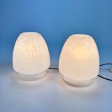 Set of 2 glashutte limburg handmade table lamps, 1970s