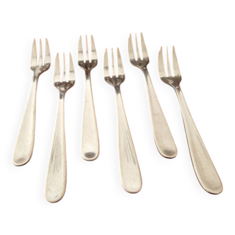 Christofle - Set of 6 Dax model cake forks in silver-plated metal