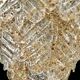 Golden Mazzega amber ice frost candlestick