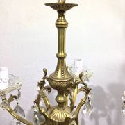 5-light chandelier in brass and tassels