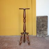 vintage wooden pedestal, Art Deco pedestal, column wood