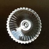 1960s pot with lid (fleur de sel..) ribbed transparent glass