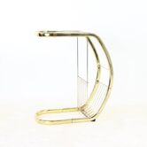 Table d'appoint en laiton et verre, Italie, 1970
