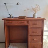 Vintage rattan desk from the 1970s.