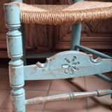 vintage turquoise wooden chairs