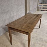 Antique rustic farmhouse table in solid oak, 19th century