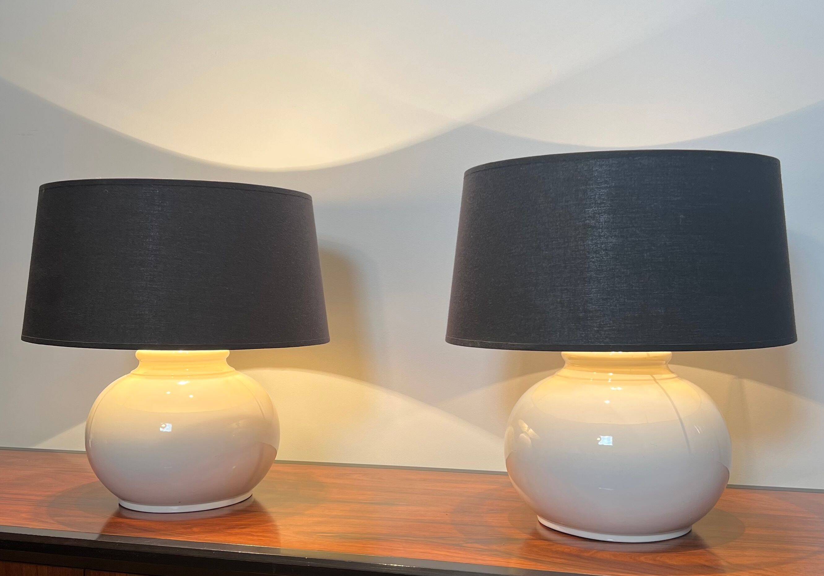 Pair of ceramic lamps