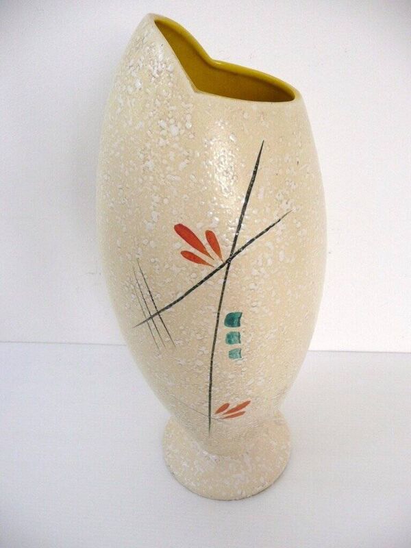 Hubert Becquet Quaregnon Grand Vase Céramique Vintage Années 50