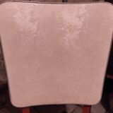 Scandinavian chair skaï white and wood feet bobbin
